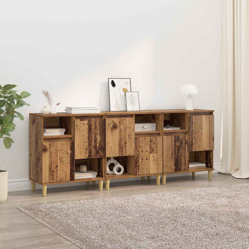 Bufeturi 3 buc. Lemn Vechi 60 x 35 x 70 cm Lemn prelucrat