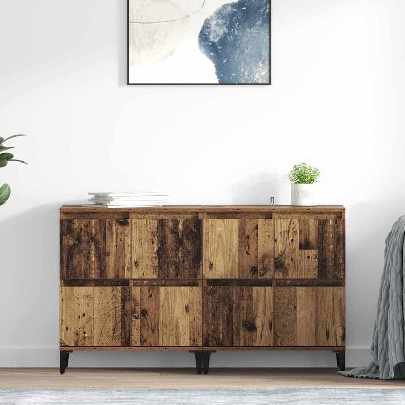 Bufeturi 2 buc. Lemn Vechi 60 x 35 x 70 cm Lemn prelucrat