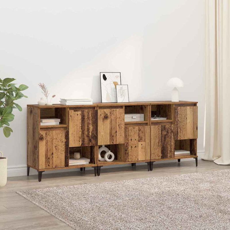 Bufeturi 3 buc. Lemn Vechi 60 x 35 x 70 cm Lemn prelucrat