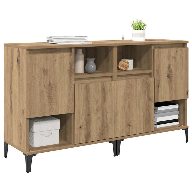 Bufeturi 2 buc. Stejar Artizanal 60 x 35 x 70 cm Lemn prelucrat