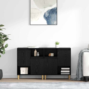 Bufeturi 2 buc. Stejar Negru 60 x 35 x 70 cm Lemn prelucrat