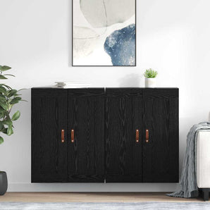 Cabinet suspendat 2 buc. Stejar Negru 69,5 x 34 x 90 cm