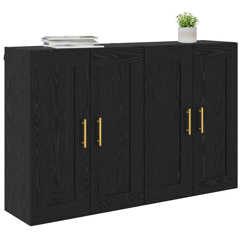 Cabinet suspendat 2 buc. Stejar Negru 69,5 x 34 x 90 cm