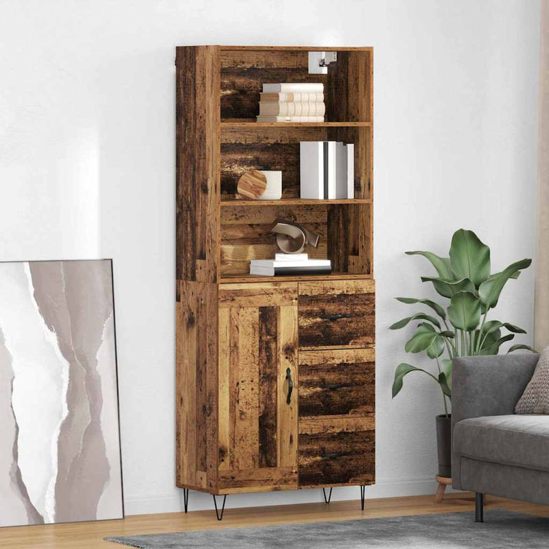 Bufet 2 buc. Lemn vechi 69,5 x 34 x 180 cm