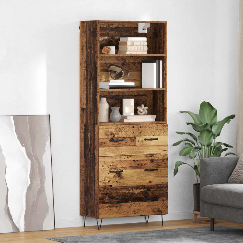 Bufet 2 buc. Lemn vechi 69,5 x 34 x 180 cm