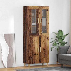 Bufet Lemn Vechi 69,5 x 34 x 180 cm Lemn Stratificat și Sticlă
