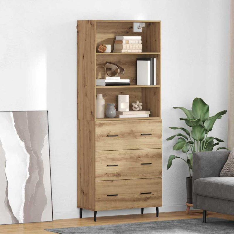 Bufet 2 buc. Stejar Artizanal 69,5 x 32,5 x 180 cm