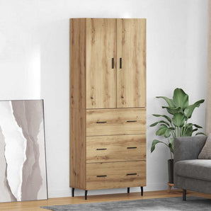Bufet 2 buc. Stejar Artizanal 69,5 x 34 x 180 cm Lemn prelucrat
