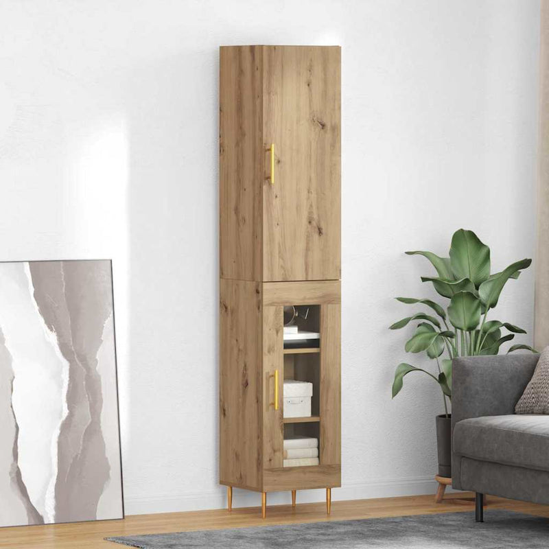 Bufet 2 buc. Stejar Artizanal 34,5 x 34 x 180 cm Lemn prelucrat