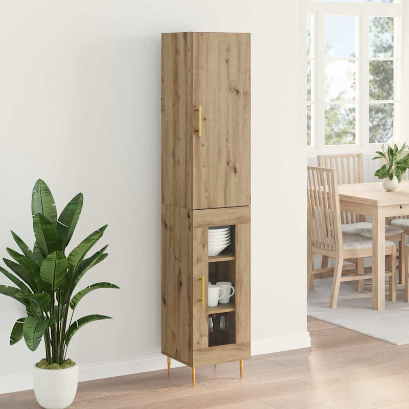 Bufet 2 buc. Stejar Artizanal 34,5 x 34 x 180 cm Lemn prelucrat