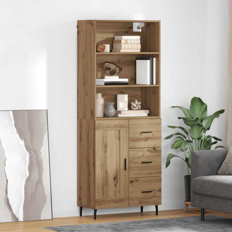 Bufet 2 buc. Stejar Artizanal 69,5 x 32,5 x 180 cm