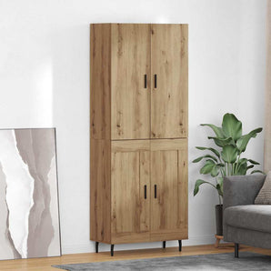 Bufet 2 buc. Stejar Artizanal 69,5 x 34 x 180 cm Lemn prelucrat