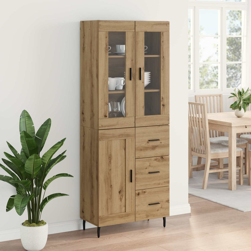 Bufet 2 buc. Stejar Artizanal 69,5 x 34 x 180 cm Lemn prelucrat