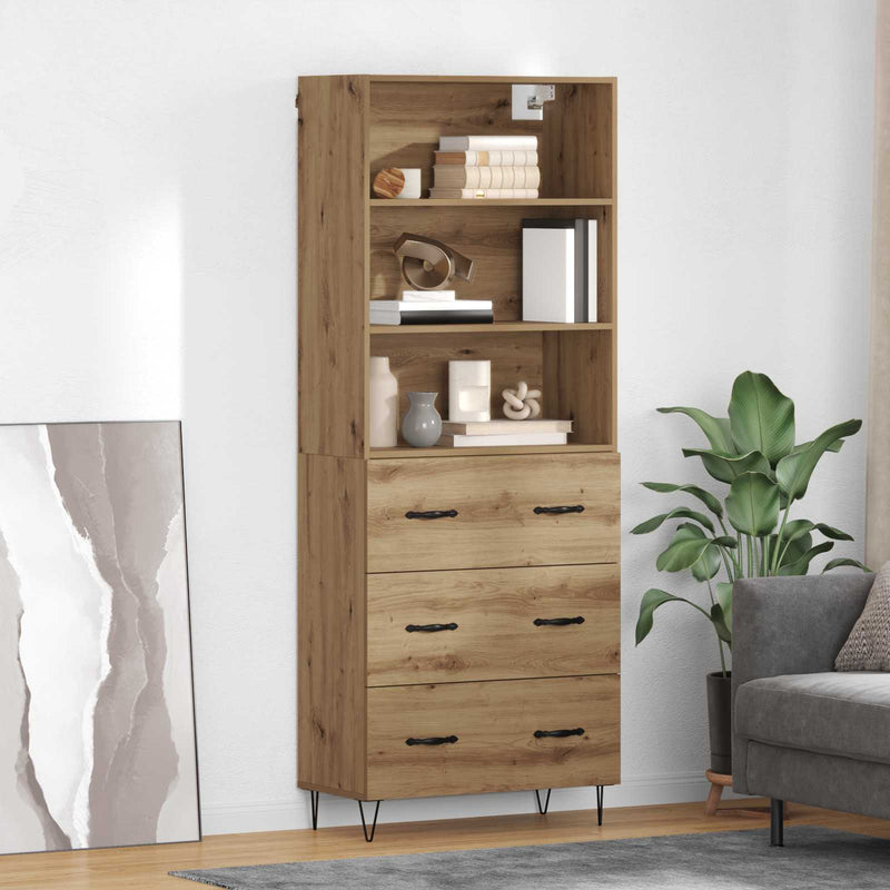 Bufet 2 buc. Stejar Artizanal 69,5 x 34 x 180 cm