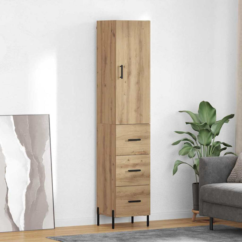 Bufet Stejar Artizanal 34,5 x 34 x 180 cm Lemn prelucrat