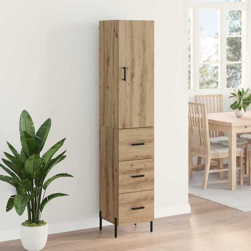 Bufet Stejar Artizanal 34,5 x 34 x 180 cm Lemn prelucrat