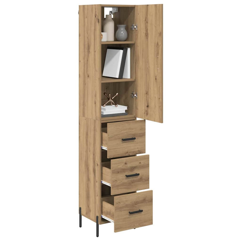 Bufet Stejar Artizanal 34,5 x 34 x 180 cm Lemn prelucrat