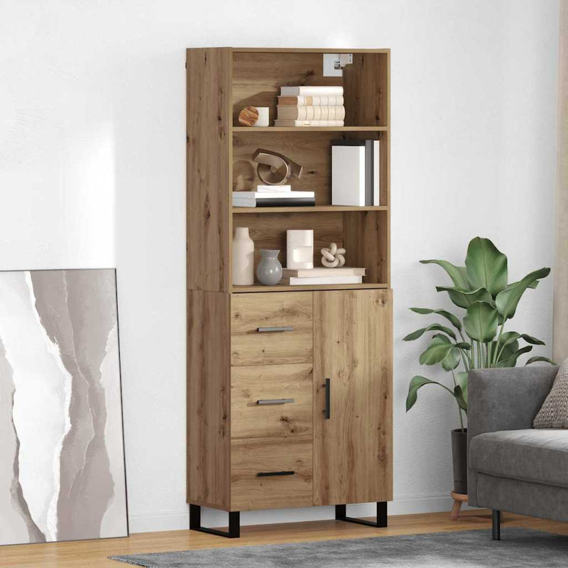 Bufet 2 buc. Stejar Artizanal 69,5 x 34 x 180 cm