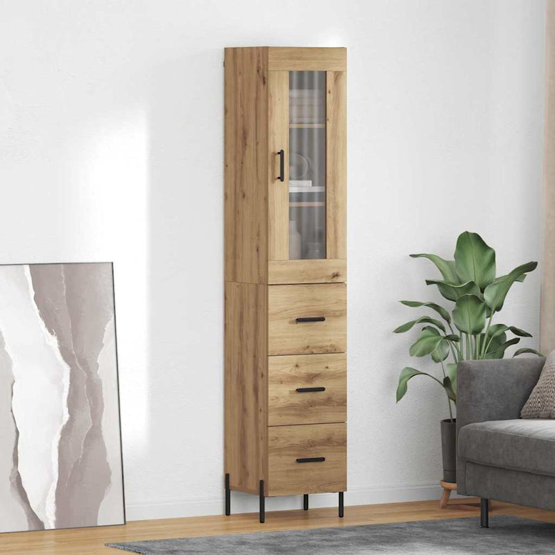 Bufet Stejar Artizanal 34,5 x 34 x 180 cm Lemn prelucrat
