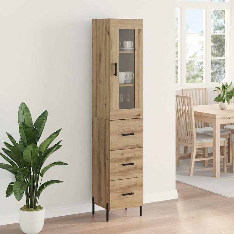 Bufet Stejar Artizanal 34,5 x 34 x 180 cm Lemn prelucrat