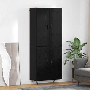 Bufet Stejar Negru 69,5 x 34 x 180 cm Lemn prelucrat