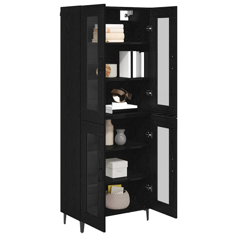 Bufet Stejar Negru 69,5 x 34 x 180 cm Lemn prelucrat