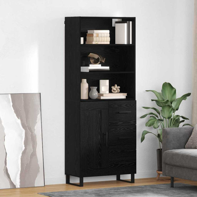 Bufet 2 buc. Stejar Negru 69,5 x 34 x 180 cm