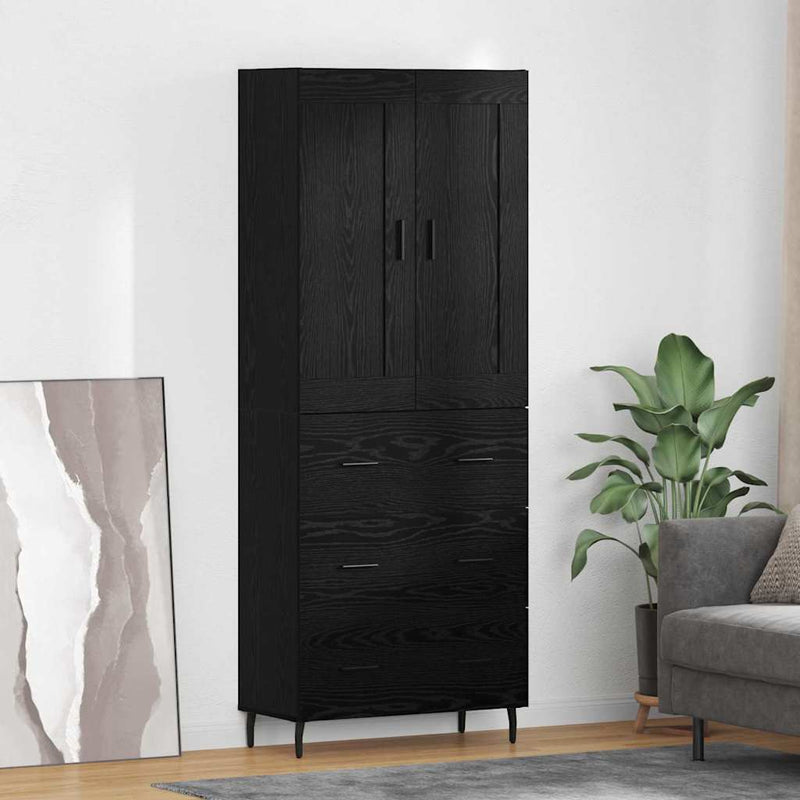Bufet 2 buc. Stejar Negru 69,5 x 34 x 180 cm Lemn prelucrat