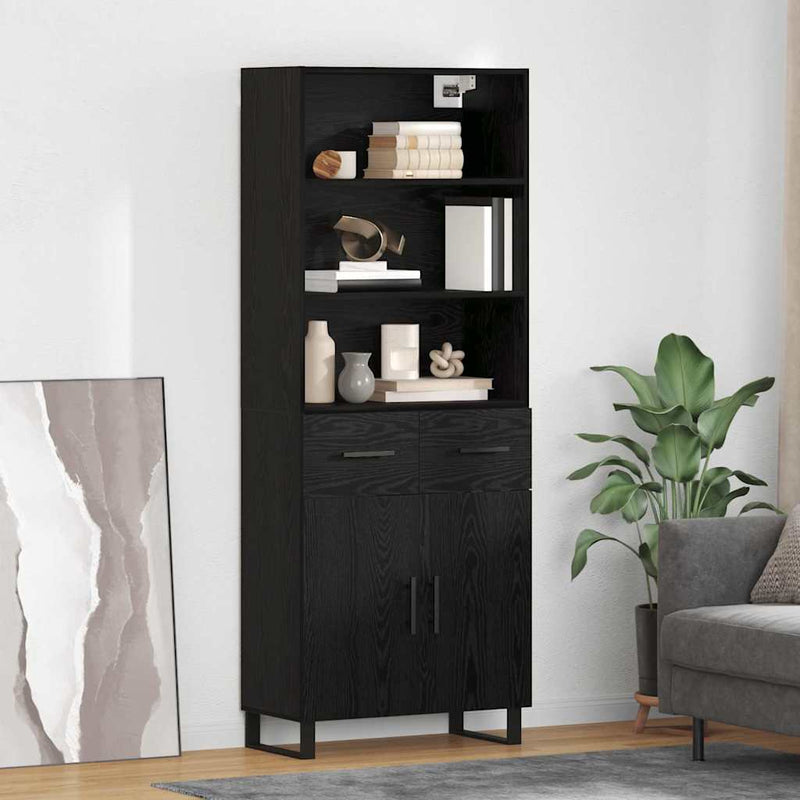 Bufet 2 buc. Stejar Negru 69,5 x 34 x 180 cm