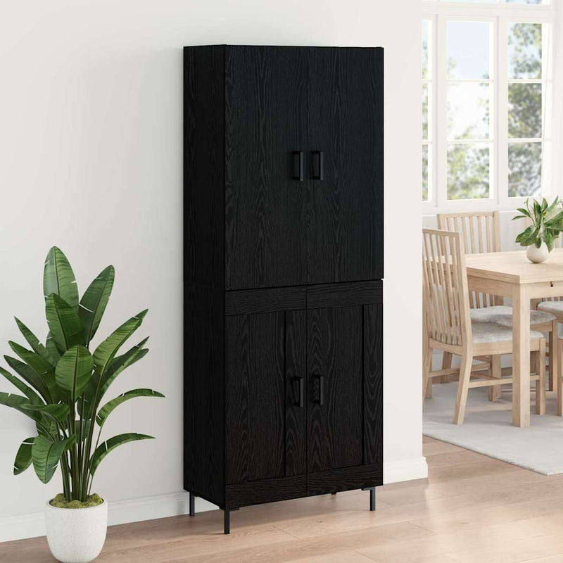 Bufet Stejar Negru 69,5 x 34 x 180 cm Lemn prelucrat