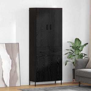Bufet Stejar Negru 69,5 x 34 x 180 cm Lemn prelucrat