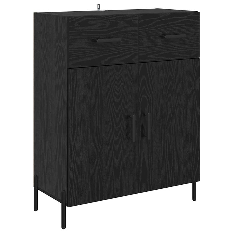 Bufet Stejar Negru 69,5 x 34 x 180 cm Lemn prelucrat