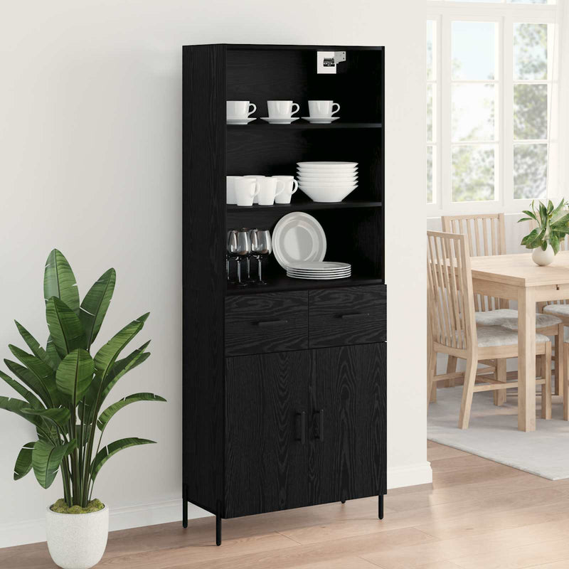 Bufet Stejar negru 69,5 x 34 x 180 cm Lemn prelucrat