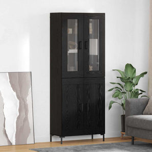 Bufet 2 buc. Stejar Negru 69,5 x 34 x 180 cm Lemn prelucrat