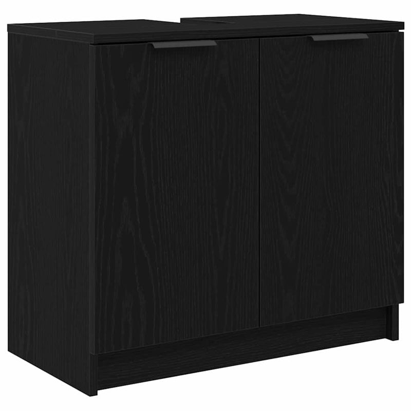 Set dulap baie 3 buc. Stejar Negru Lemn prelucrat