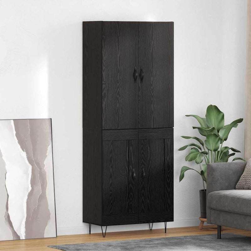 Bufet 2 buc. Stejar Negru 69,5 x 34 x 180 cm Lemn prelucrat