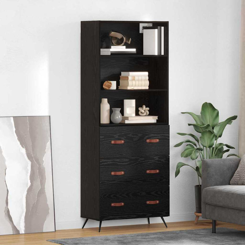 Bufet Stejar negru 69,5 x 34 x 180 cm Lemn prelucrat