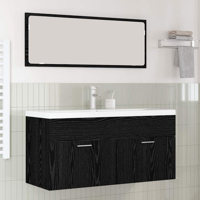 Dulap de Baie Stejar Negru 100 x 38,5 x 46 cm Lemn prelucrat