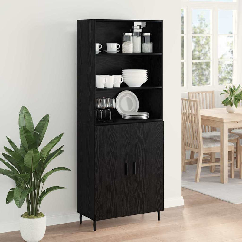 Bufet 2 buc. Stejar Negru 69,5 x 34 x 180 cm Lemn prelucrat