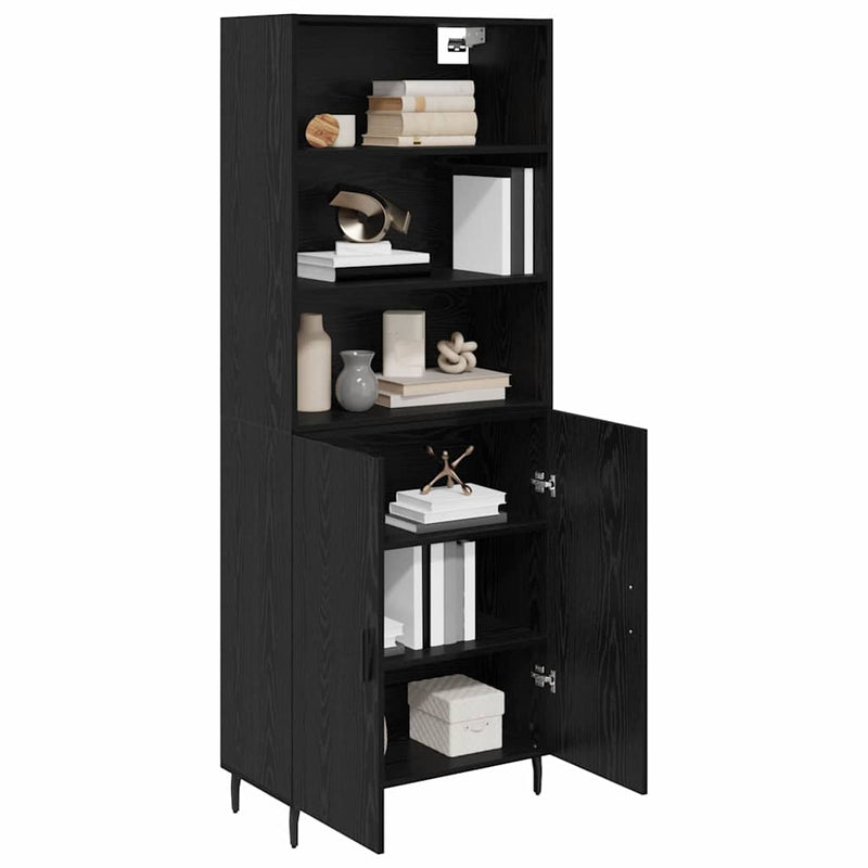 Bufet 2 buc. Stejar Negru 69,5 x 34 x 180 cm Lemn prelucrat