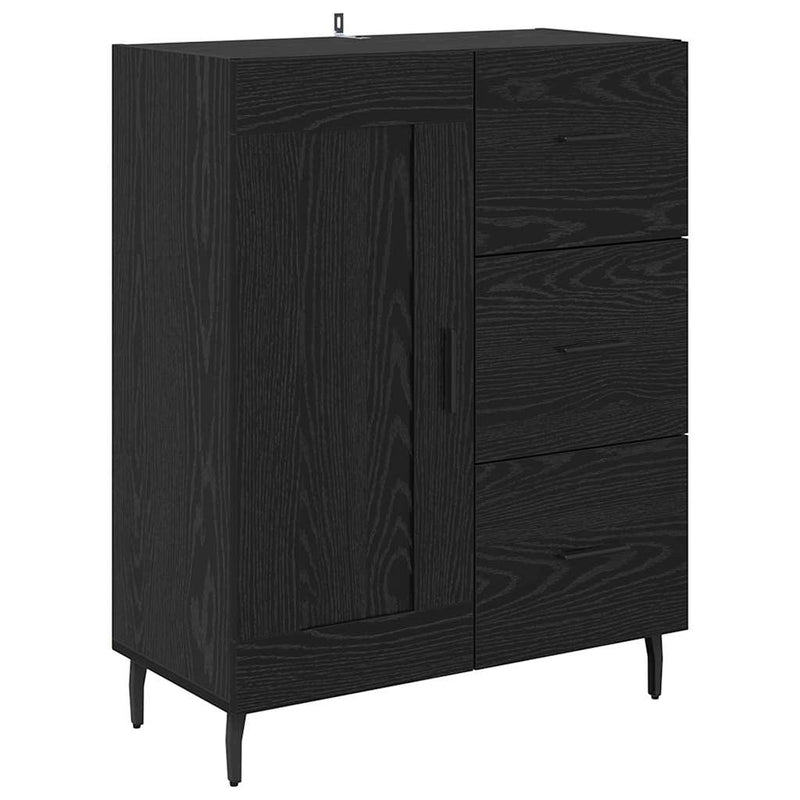 Bufet 2 buc. Stejar Negru 69,5 x 34 x 180 cm Lemn prelucrat