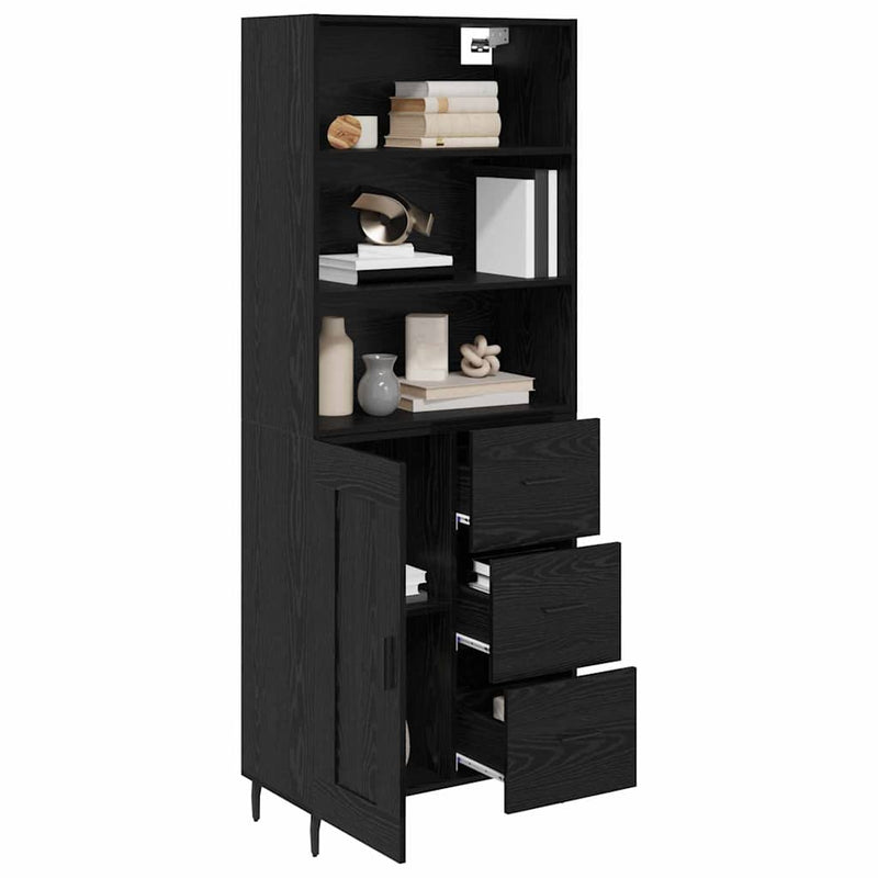 Bufet 2 buc. Stejar Negru 69,5 x 34 x 180 cm Lemn prelucrat