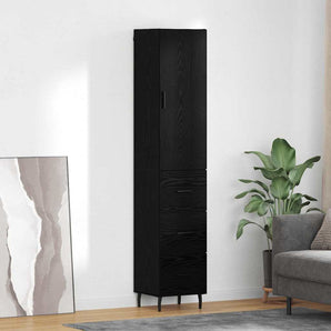 Bufet Stejar Negru 34,5 x 34 x 180 cm Lemn prelucrat