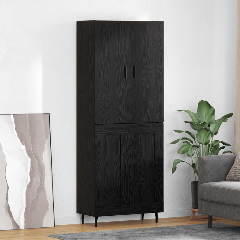 Bufet 2 buc. Stejar negru 69,5 x 34 x 180 cm Lemn prelucrat