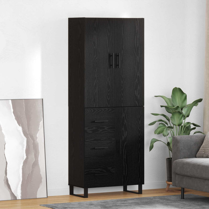 Bufet 2 buc. Stejar Negru 69,5 x 34 x 180 cm