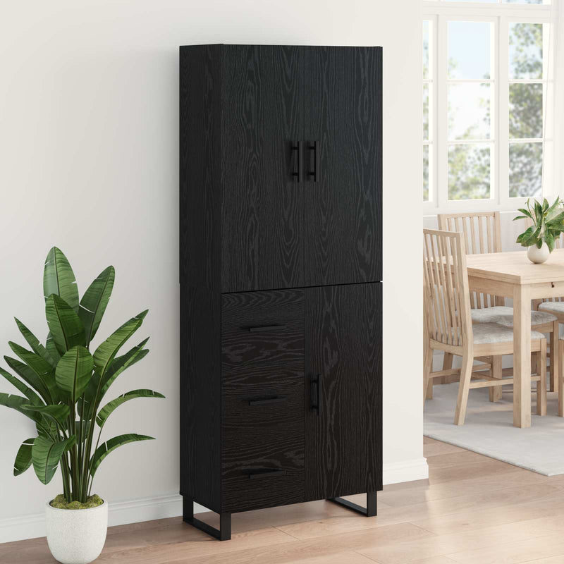 Bufet 2 buc. Stejar Negru 69,5 x 34 x 180 cm