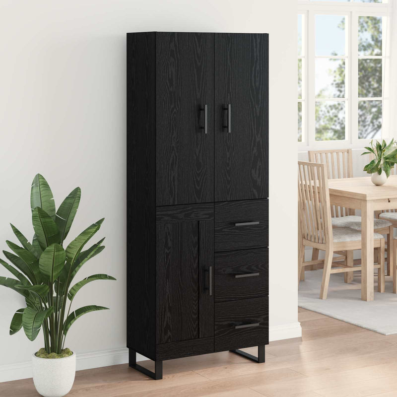Bufet 2 buc. Stejar Negru 69,5 x 34 x 180 cm