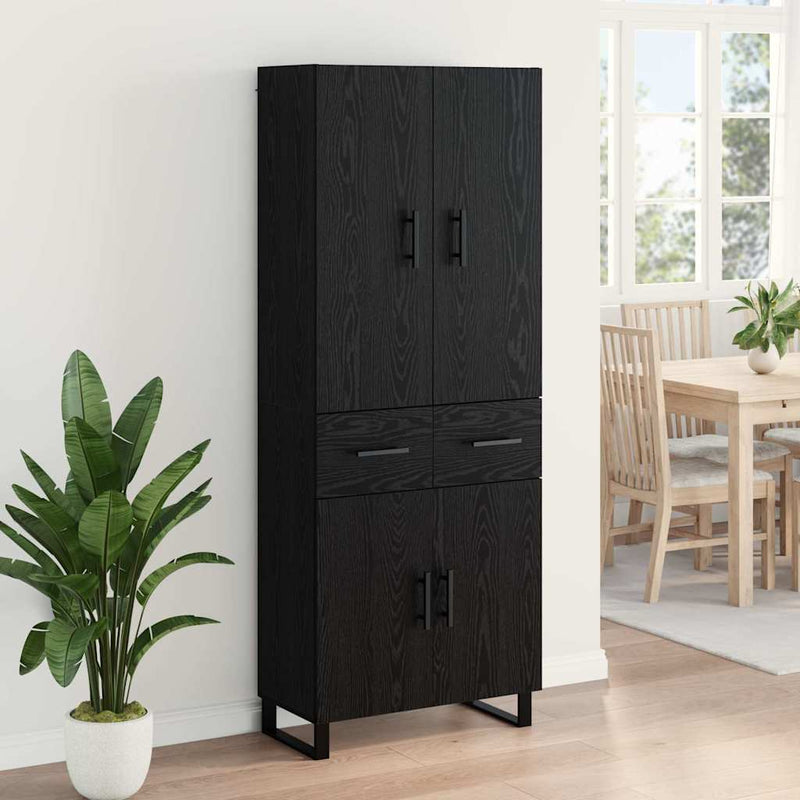 Bufet 2 buc. Stejar Negru 69,5 x 34 x 180 cm