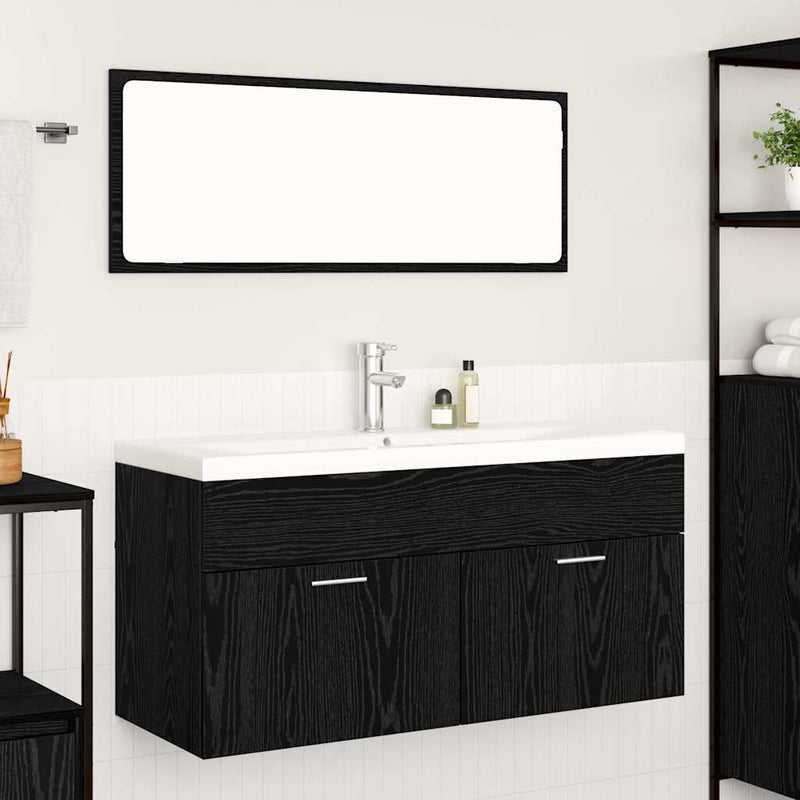 Dulap de Baie Stejar Negru 100 x 38,5 x 46 cm Lemn prelucrat