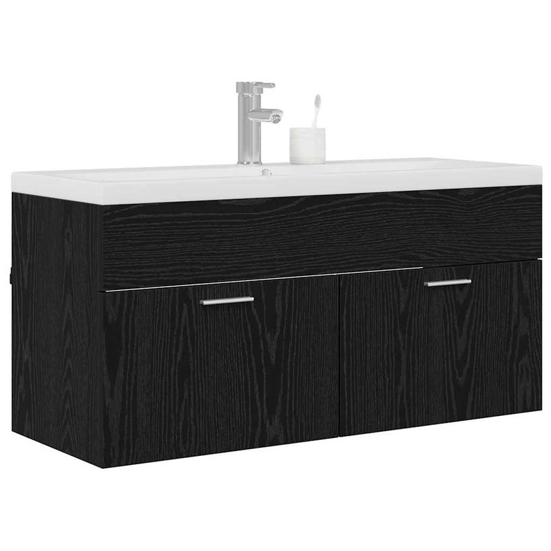 Dulap de Baie Stejar Negru 100 x 38,5 x 46 cm Lemn prelucrat